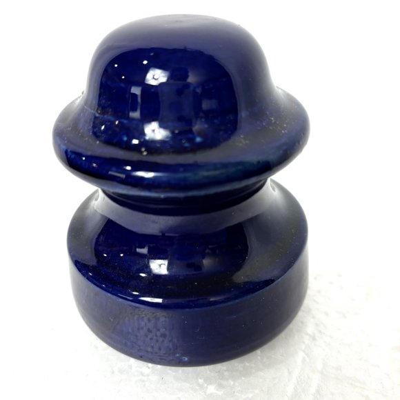 * Electric Insulator Cobalt Blue Ceramic VTG - Picture 3 of 8